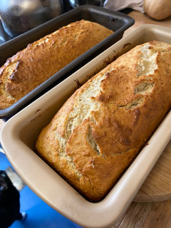 Una foto de Budín de banana y coco vegano