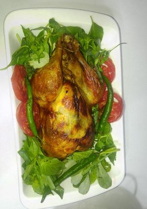 عکسی از دستور مرغ شکم پر