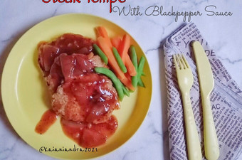 Langkah Mudah untuk Menyiapkan Steak Tempe with Blackpepper Sauce, Lezat Sekali