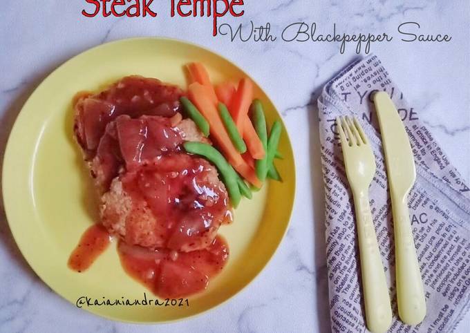 Steak Tempe with Blackpepper Sauce