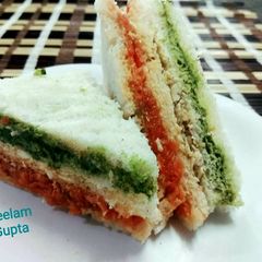 Tri-colour Bombay Sandwich A picture of Tri-colour Bombay Sandwich.
