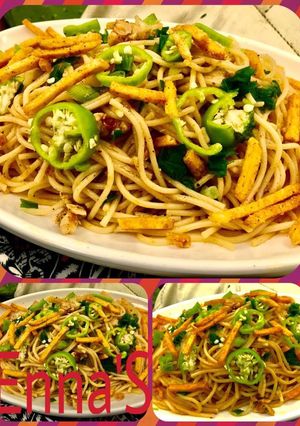 A picture of Spaghetti masala (khaosay ki Akni)💟.