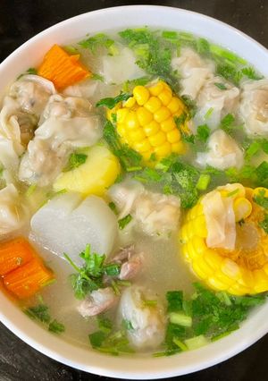Hình của món Canh củ quả há cảo.