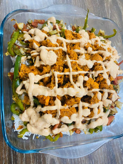 A picture of Chicken BBQ rice.