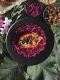 Batate ripiene con funghi champignon fagioli cannellini e feta