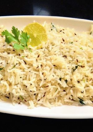 A picture of Restaurant style jeera rice.