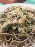 Spaghetti integral con salsa de frutos del mar✔️