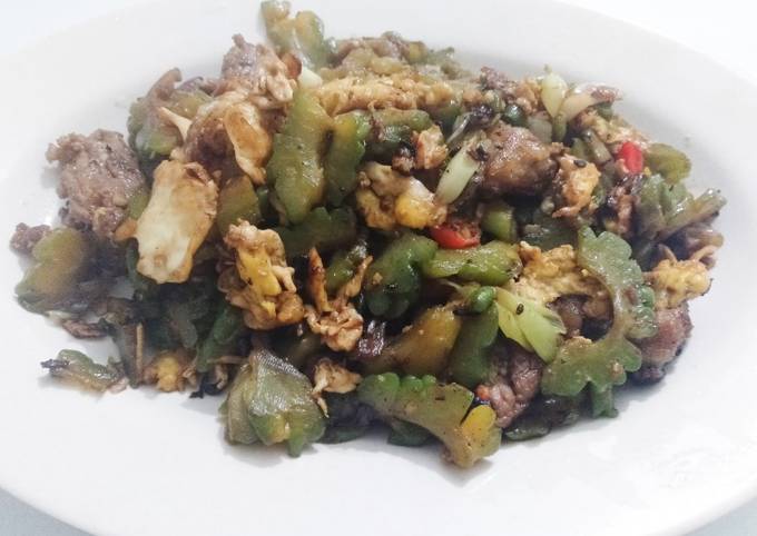 Cara Gampang Menyiapkan Pare telur cah Sapi, Sempurna