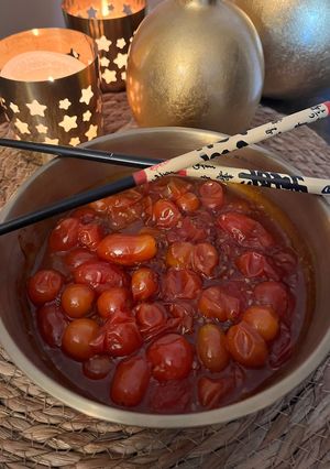 Una foto de Cherries caramelizados con jengibre!!!!