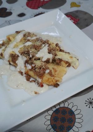 Una foto de Canelones de choclo blanco cremoso!