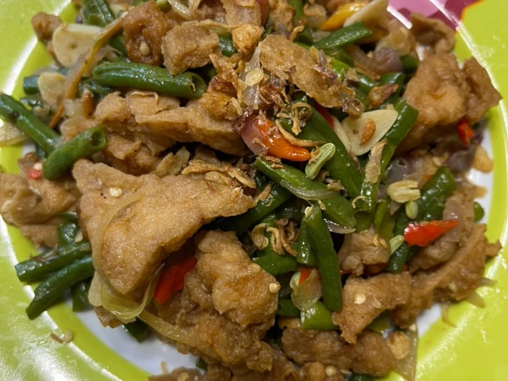 Cara Gampang Membikin Resep Oseng tahu pong kacang panjang yang Enak Banget Anti Ribet, Uenak Banget