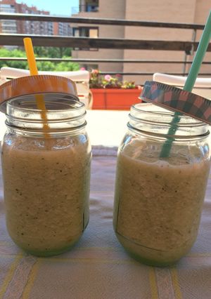 Una foto de Zumo Melón natural con hierbabuena