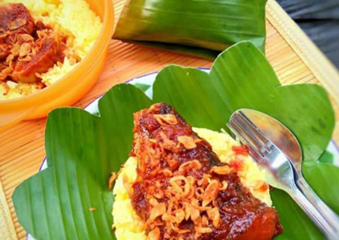 Resep Nasi Kuning Masak Habang Banjar Bungkus Daun Oleh Anita Rusvarina