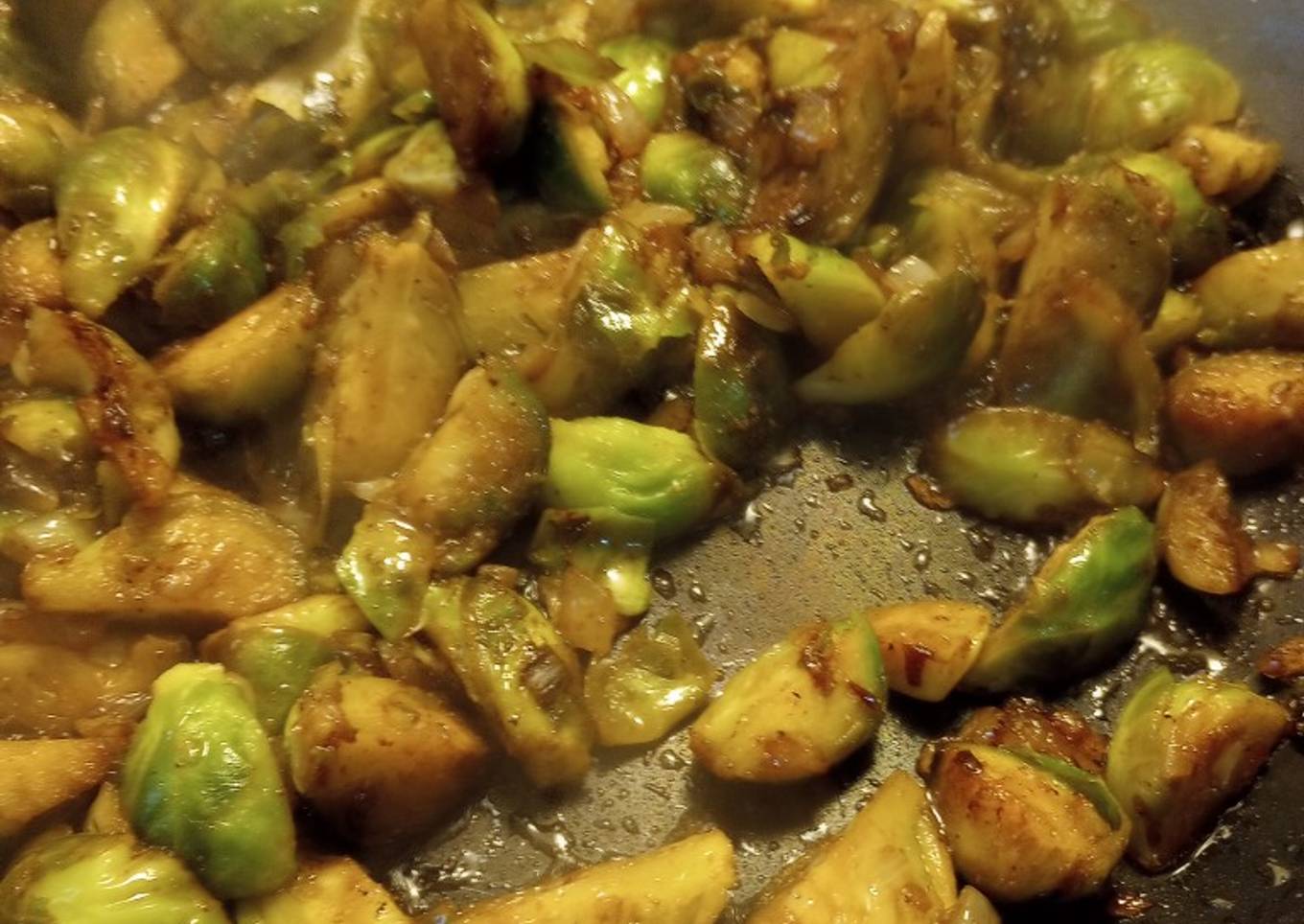 Fried Balsamic Brussel Sprouts