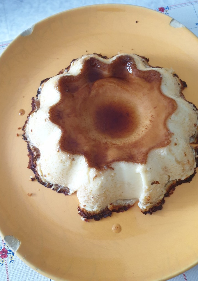 Una foto de Flan de queso