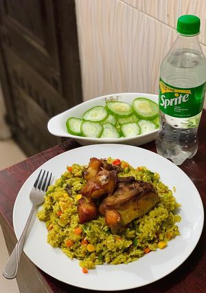 A picture of Veggies jollof rice.