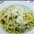 Pasta carbonara de aguacate o palta