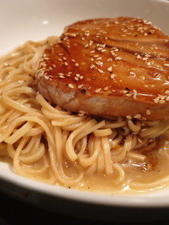 A picture of Teriyaki tuna noodles.