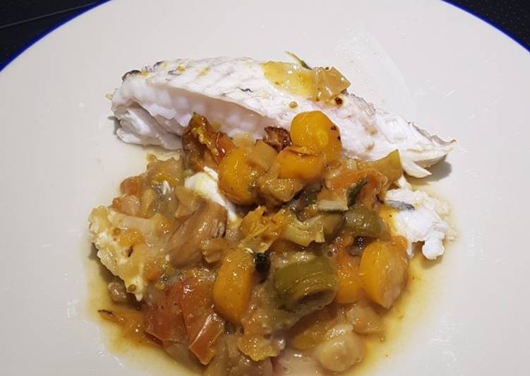 Rape al horno con verduras ¡Delicioso!