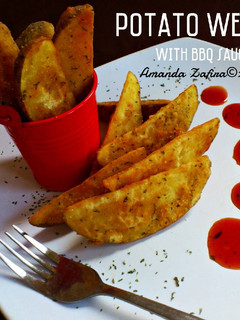 Foto resep Potato wedges with BBQ Sauce