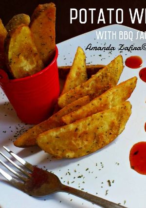 Foto resep Potato wedges with BBQ Sauce