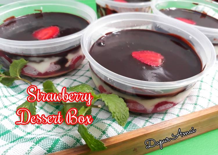 Cara Membuat Strawberry Dessert Box Yang Renyah