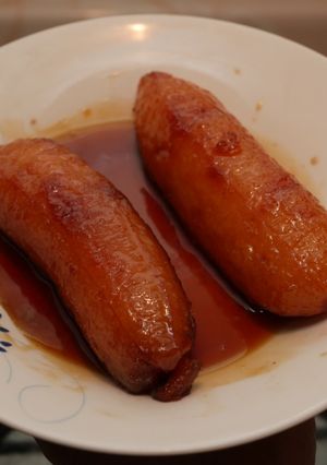 Una foto de Plátano costillon en dulce