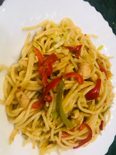 A picture of Bell Pepper Spaghetti.