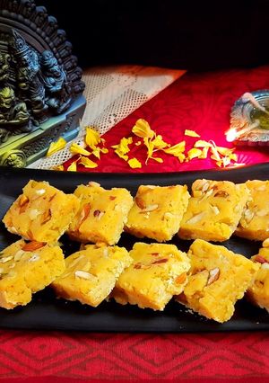 A picture of Chana Dal burfi.