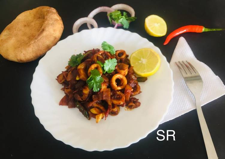 Steps to Make Favorite Squids chilli fry