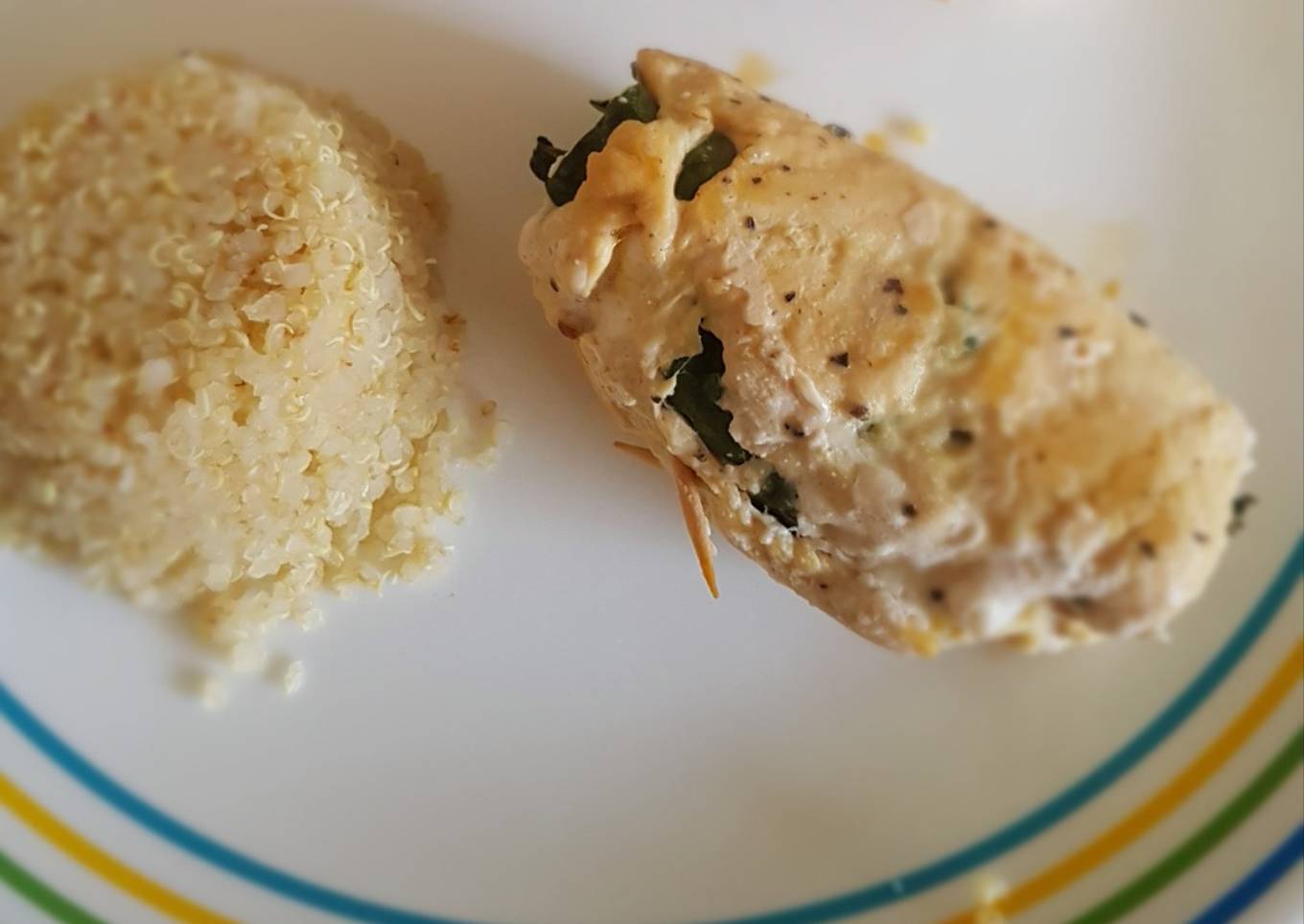 Rollos de pechuga con espinacas