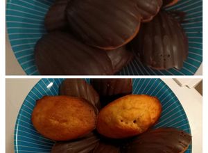 Une photo de Madeleines sans sucre et sans beurre à la farine complète et aux