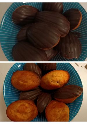 Une photo de Madeleines sans sucre et sans beurre à la farine complète et aux