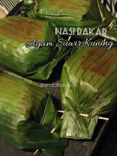 Foto resep Nasi bakar ayam suwir kemangi bumbu kuning 🧡