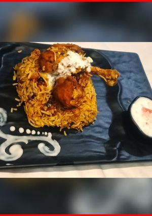 A picture of Hyderabadi Chicken Dum Briyani.