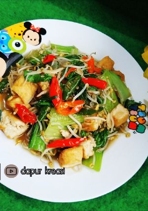 Foto resep Tumis Sawi Pokcoy,Kecambah dan Tahu