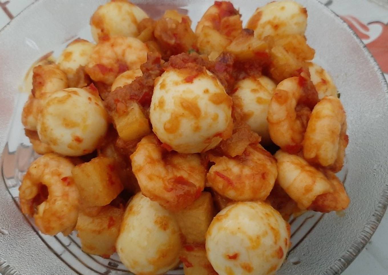 Sambal Kentang Udang Telor Puyuh