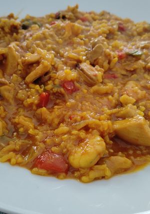 Foto principal de Arroz cremoso con pollo y gambas