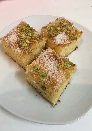 صورة لوصفة بسبوسة بتجنن طعم روووعة👌🏻😋