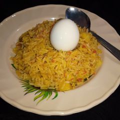Simple jellof rice with potato A picture of Simple jellof rice with potato.