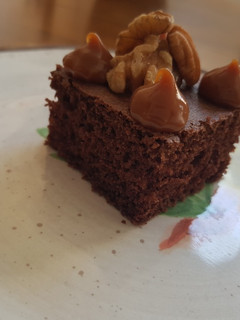 Una foto de Brownie sin harina de trigo sin manteca