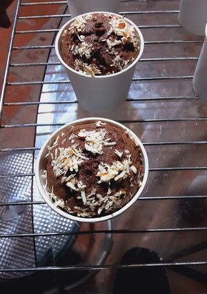 Hình của món Bánh Muffin Cacao hạnh nhân < dựa trên công thức của Feedy>.