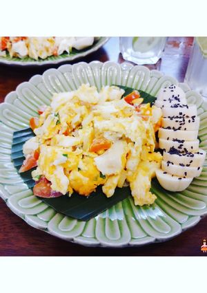 รูปของ Scrambled Eggs สูตรนู๋ปู,,,🍳🥚🍅🥚🍳
