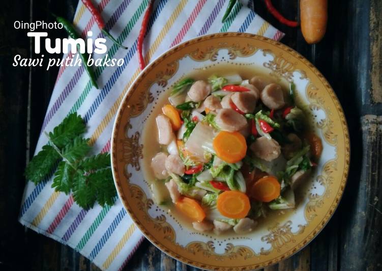 Resep: Tumis sawi putih bakso Rumahan