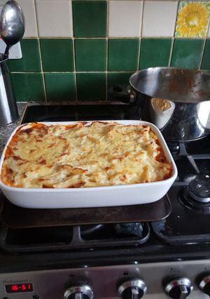 A picture of Pork Mince and Pasta Bake.