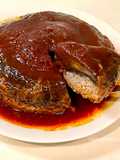 【A must for mushroom lovers!】Giant hamburg steak with whole jumbo mushrooms in a rice cooker