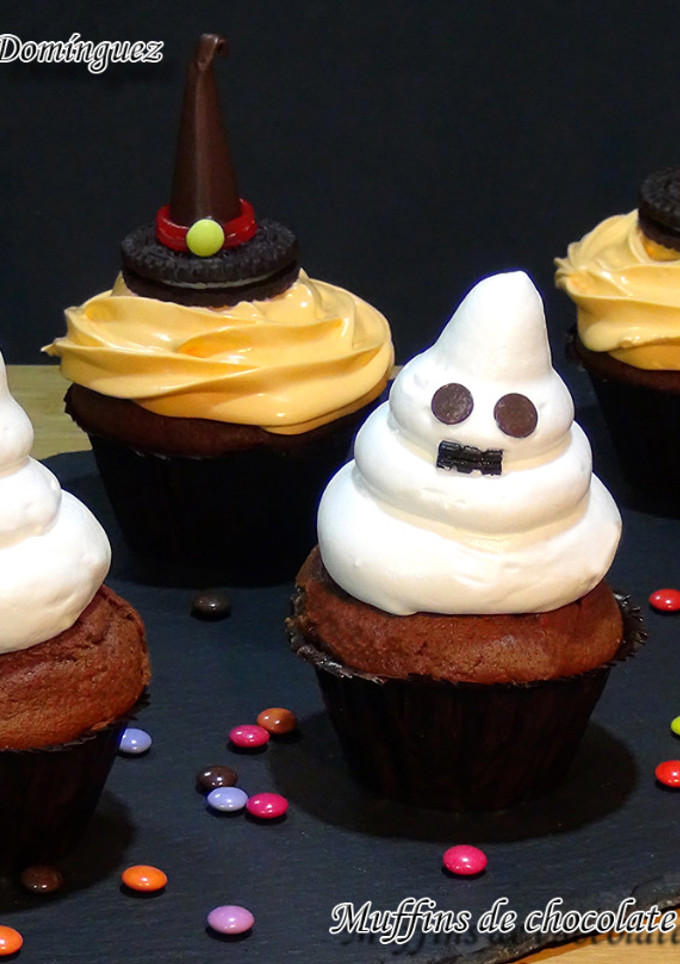Una foto de Muffins de chocolate especiales para Halloween
