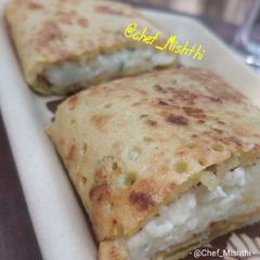 A picture of Moong Dal Chilla With stuffed Panner.