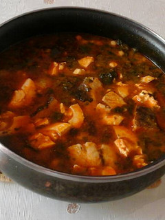 Una foto de Potaje de garbanzos con bacalao