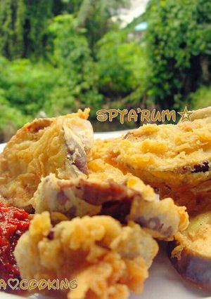 Foto resep Terong Krispi cowel Sambal Terasi Bawang mentah